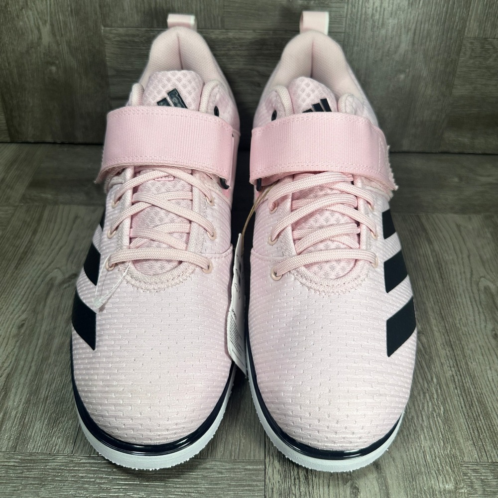 Adidas Powerlift 5 Weightlifting Men 11 Pink Black Strap Gym Shoes NEW JP9879 - Picture 3 of 8